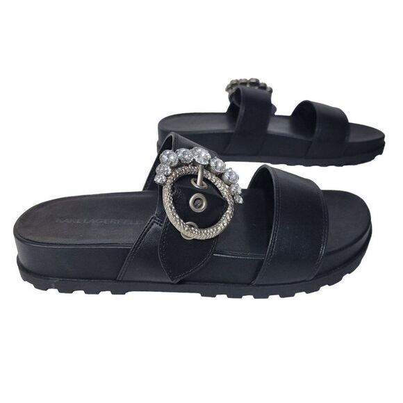 Karl Lagerfeld Women's Brinda Embellished Slip-On Slide Sandals (Size 8) - Picture 3 of 11